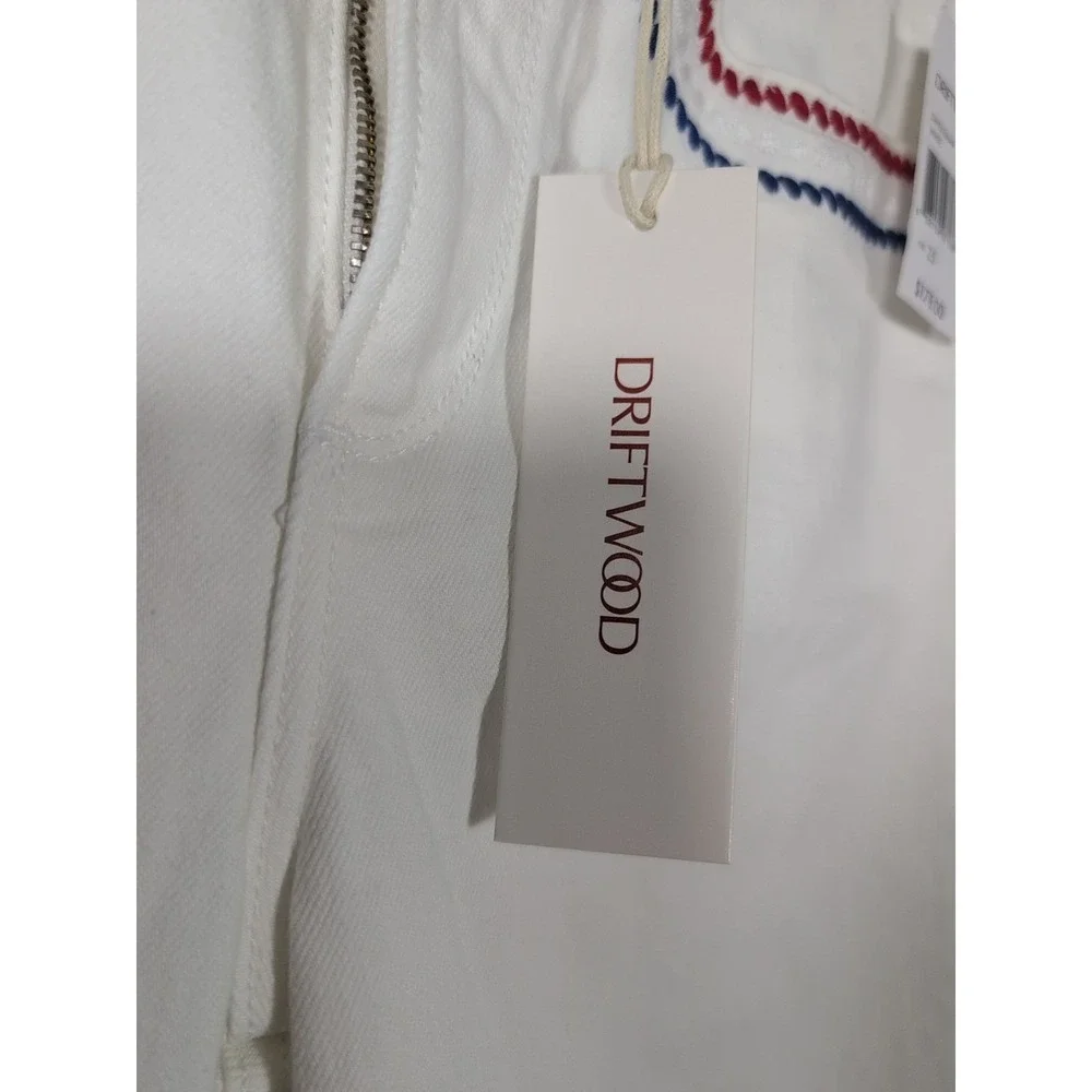 Driftwood White Jeans Womens 34 Crop Embroidered Floral High Rise Stretch Denim - Picture 5 of 12